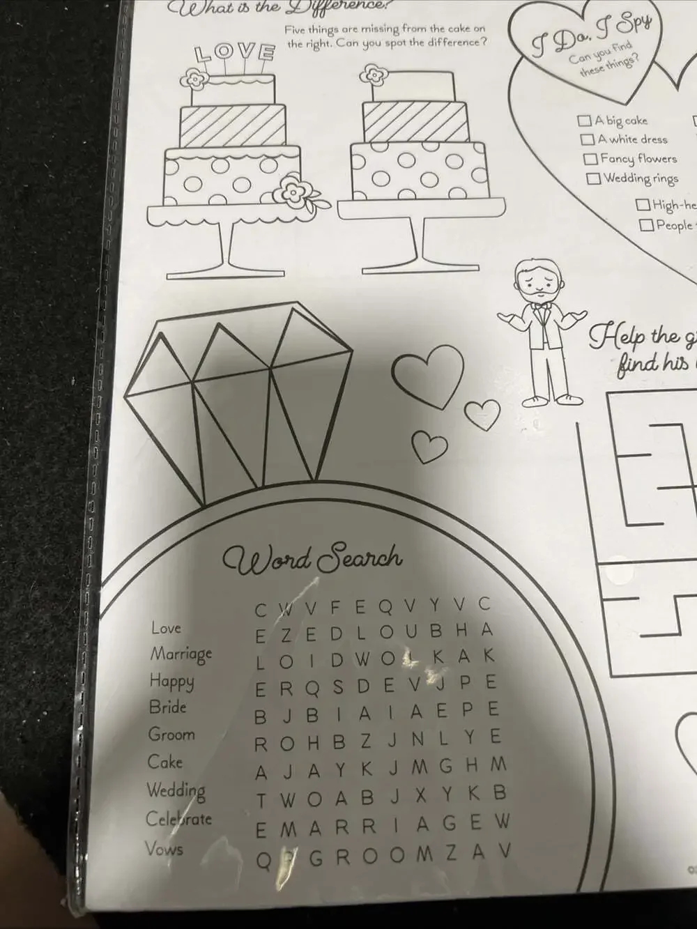 His & Hers Studio Wedding Activity Kids 24 Coloring Sheets